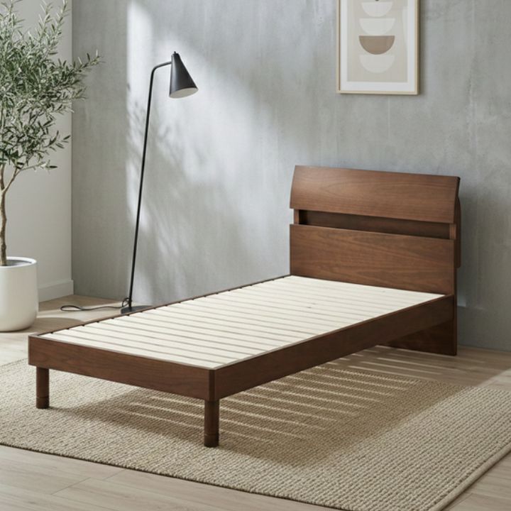 ベッドフレーム セミダブル 関家具 ウォールナット｜開梱設置付き