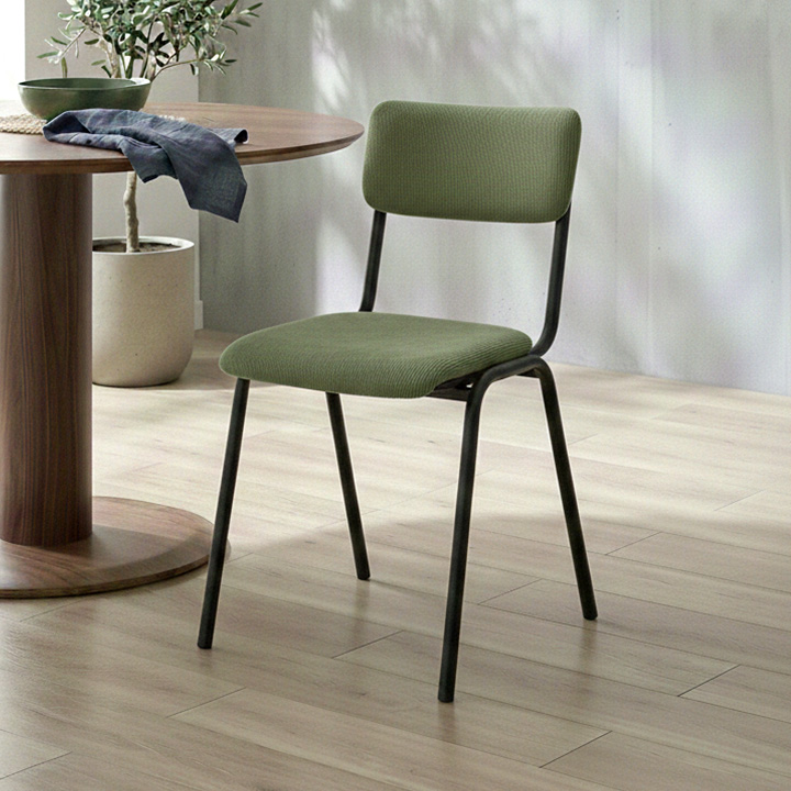 チェア コーデュロイ ヴィンテージ カフェ風 グリーン