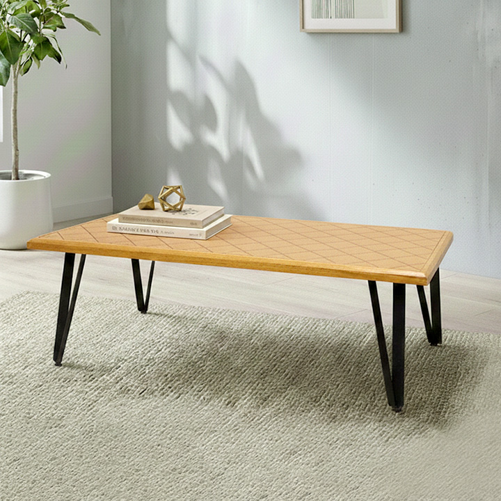 インダストリアル センターテーブル ヘリンボーン調