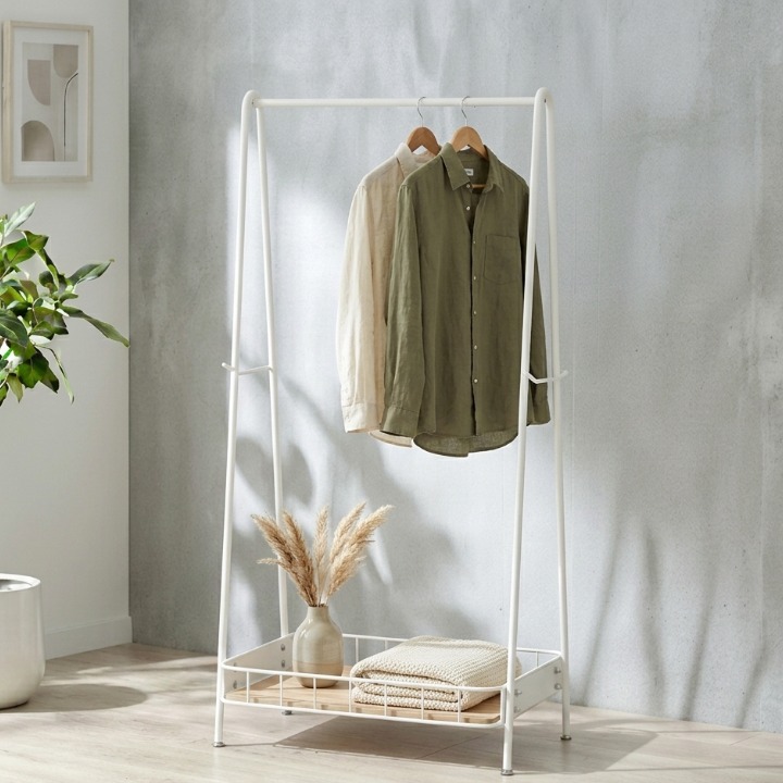 ハンガーラック 棚付き 北欧 スリム