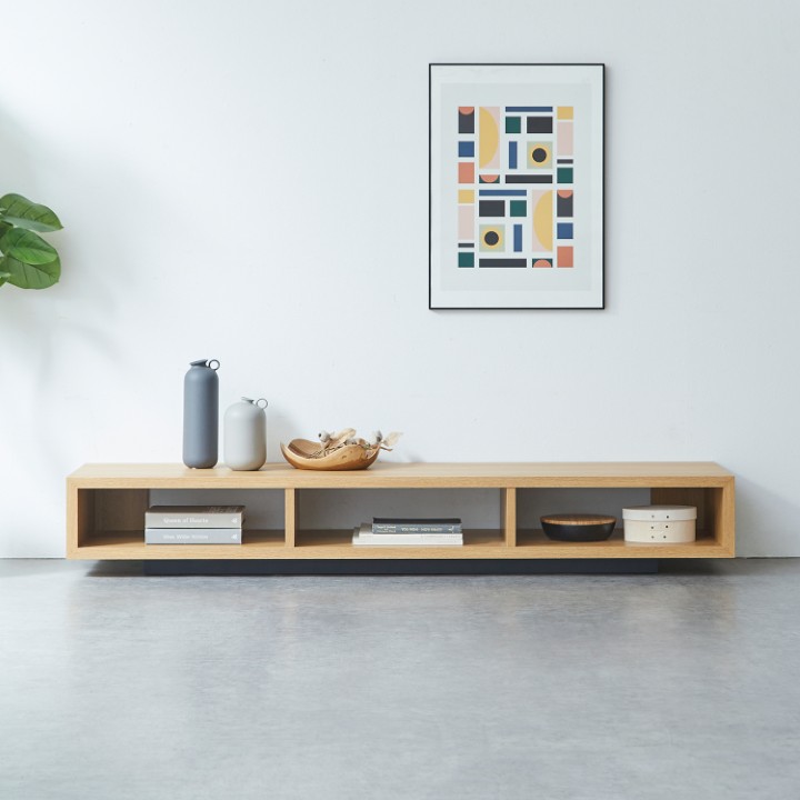 日本製 ローボード 幅180cm ナチュラル / 開梱設置付き