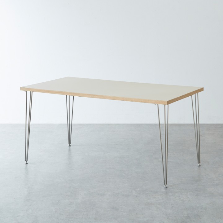 メラミン天板 ダイニングテーブル 幅150cm / ステンレス脚