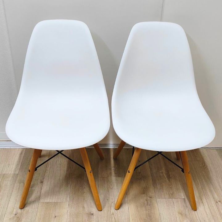 イームズチェア 2脚セット シェルチェア DSW リプロダクト ホワイト