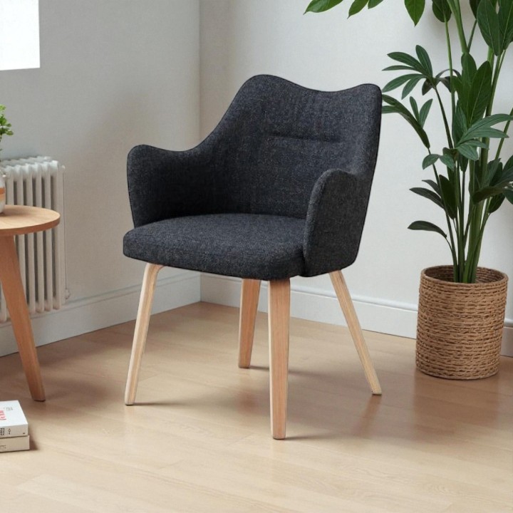 【2脚セット】ダイニングチェア 北欧 ファブリック