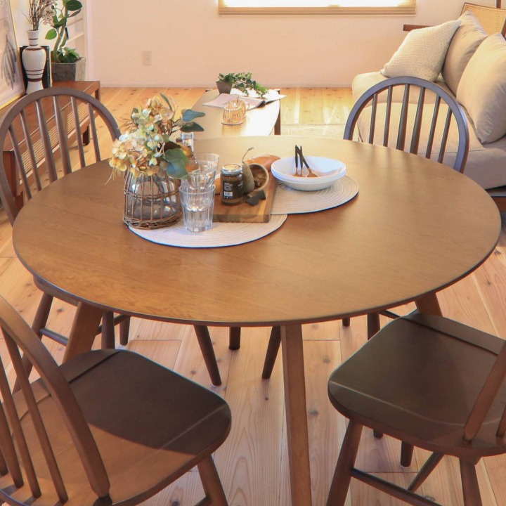 ダイニングテーブル 円形 直径120cm 4人掛け