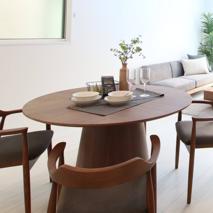 ダイニングテーブル 円形 直径120cm 1本脚