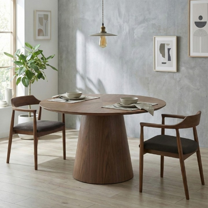 ダイニングテーブル 円形 直径120cm 1本脚