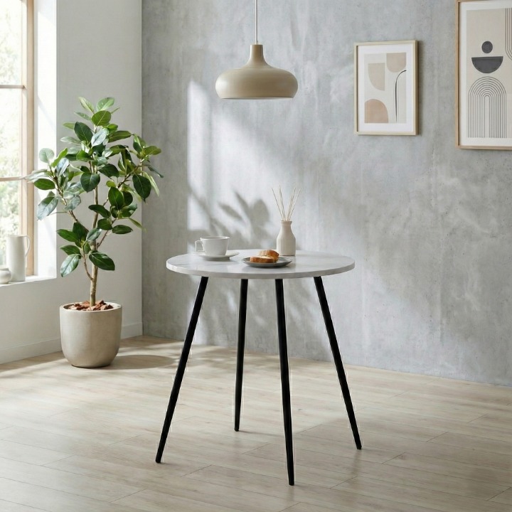 ラウンドテーブル 大理石柄 モダン 直径70cm