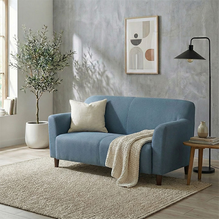 ソファ 2人掛け コンパクト 北欧 "ズーム" ブルー