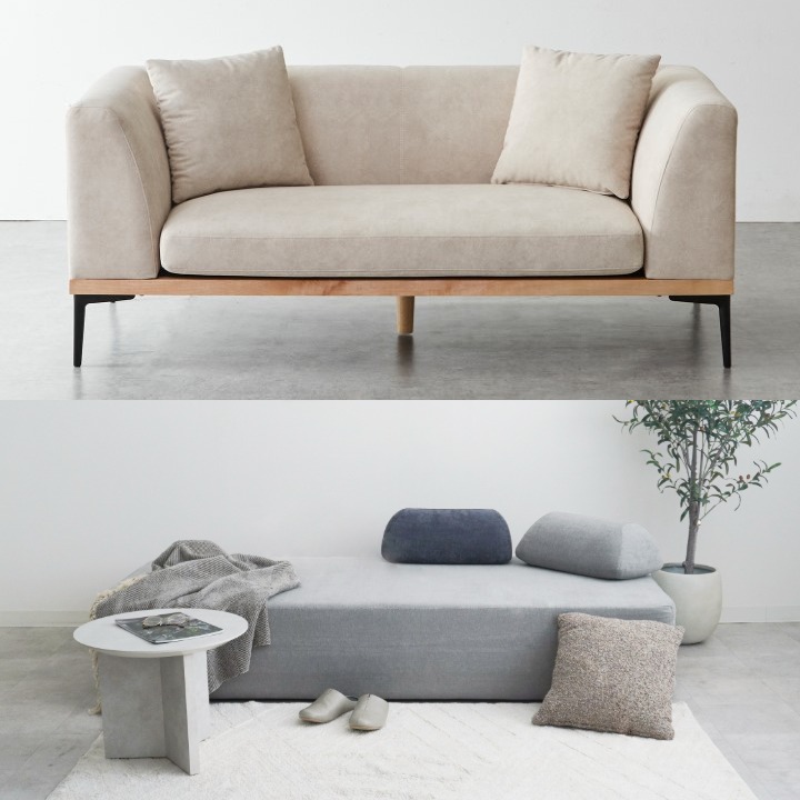 圧縮ソファと通常ソファの比較イメージ